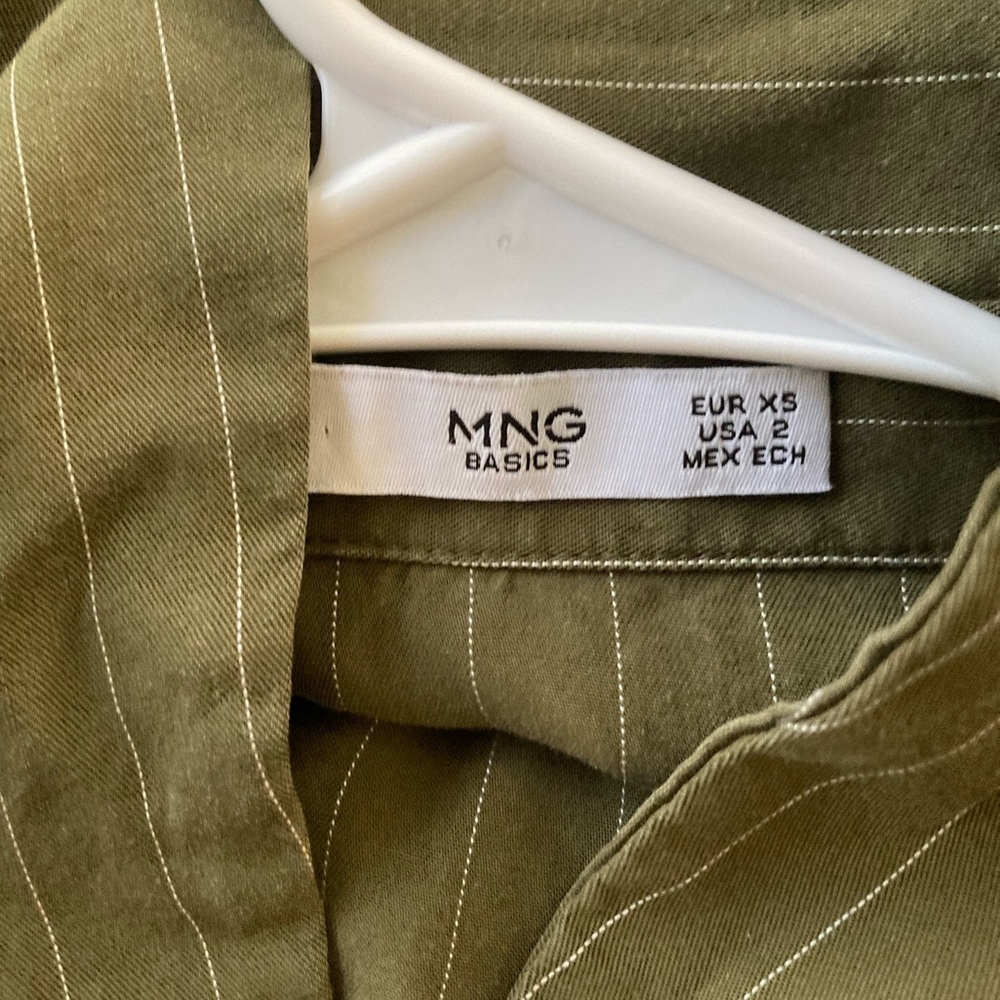 Mng Basics Xs Size 2 Army Green Fall Pinstripe Dr… - image 5